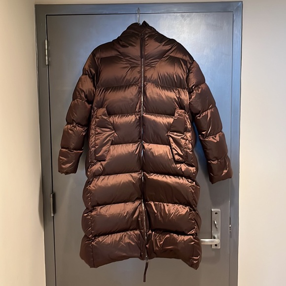 Varley Payton Puffer Coat Sz M Brushed brown Metallic - Picture 5 of 8